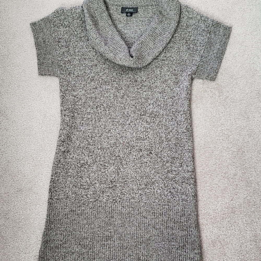 Marled Brown Cowl Neck Sweater Tunic/Dress